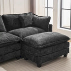 L-Shape Chenille Upholstered Sofa with Ottoman by Harper&Bright Designs