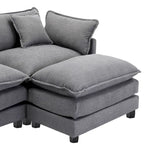 L-Shape Chenille Upholstered Sofa with Ottoman by Harper&Bright Designs