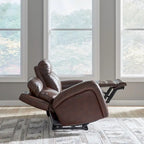 Blair Leather Dual Power Reclining Sofa - Cognac