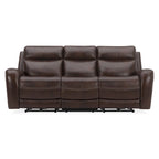 Blair Leather Dual Power Reclining Sofa - Cognac