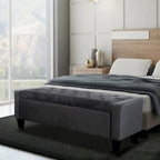Velvet Storage Bench - Button Tufted - Flip Top Lid - 250lb Capacity