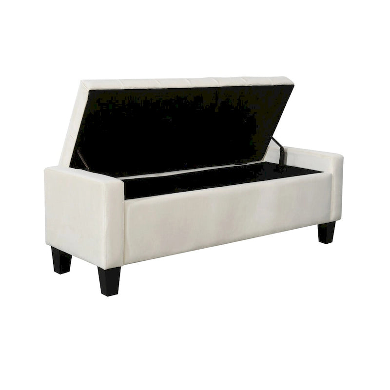 Velvet Storage Bench - Button Tufted - Flip Top Lid - 250lb Capacity