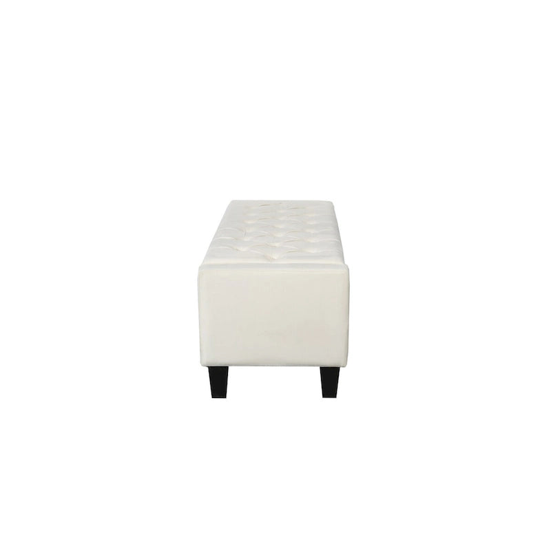 Velvet Storage Bench - Button Tufted - Flip Top Lid - 250lb Capacity