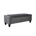 Velvet Storage Bench - Button Tufted - Flip Top Lid - 250lb Capacity