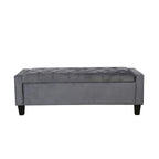 Velvet Storage Bench - Button Tufted - Flip Top Lid - 250lb Capacity