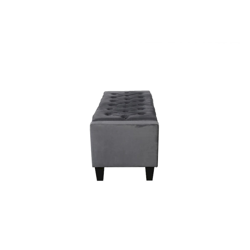 Velvet Storage Bench - Button Tufted - Flip Top Lid - 250lb Capacity