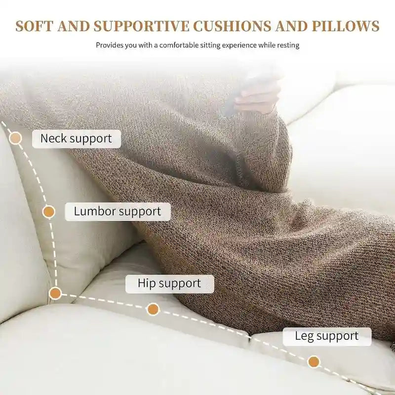 5-seat Chenille L-Shape Sectional Sofa with Reversible Chaise Sleeper Sofa Couch for Living Room, Apartment