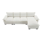 5-seat Chenille L-Shape Sectional Sofa with Reversible Chaise Sleeper Sofa Couch for Living Room, Apartment