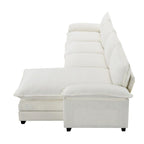 5-seat Chenille L-Shape Sectional Sofa with Reversible Chaise Sleeper Sofa Couch for Living Room, Apartment