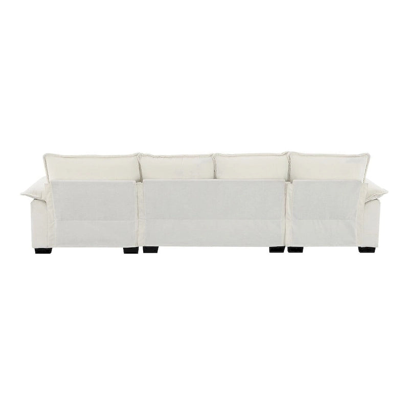 5-seat Chenille L-Shape Sectional Sofa with Reversible Chaise Sleeper Sofa Couch for Living Room, Apartment