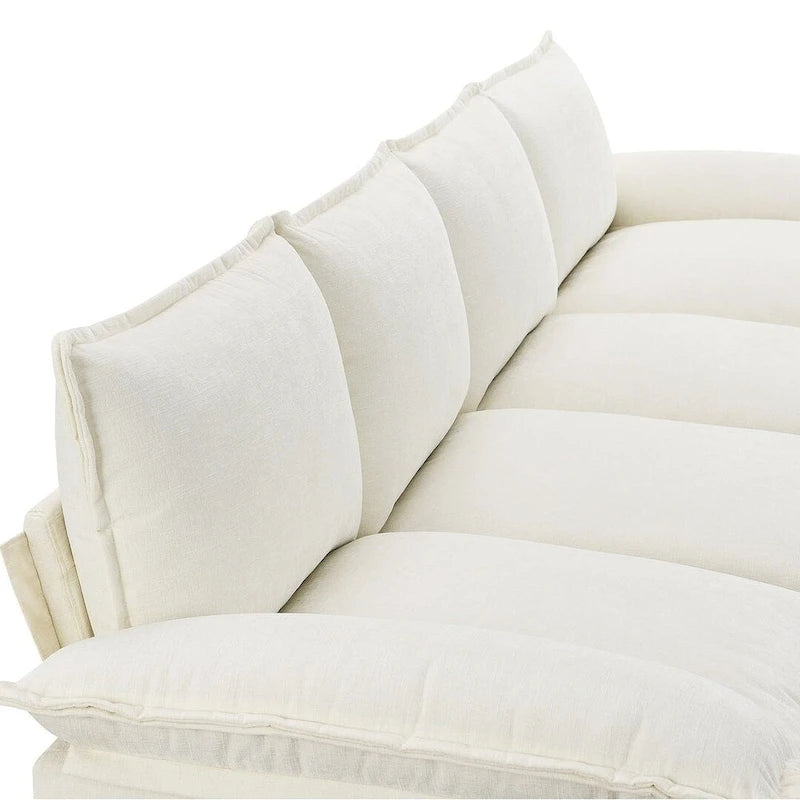 5-seat Chenille L-Shape Sectional Sofa with Reversible Chaise Sleeper Sofa Couch for Living Room, Apartment