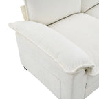 5-seat Chenille L-Shape Sectional Sofa with Reversible Chaise Sleeper Sofa Couch for Living Room, Apartment