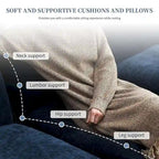5-seat Chenille L-Shape Sectional Sofa with Reversible Chaise Sleeper Sofa Couch for Living Room, Apartment