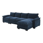5-seat Chenille L-Shape Sectional Sofa with Reversible Chaise Sleeper Sofa Couch for Living Room, Apartment