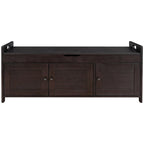 Birch Storage Bench - 3 Shutter Doors - Removable Cushion - Seats 2
