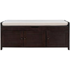 Birch Storage Bench - 3 Shutter Doors - Removable Cushion - Seats 2