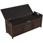 Birch Storage Bench - 3 Shutter Doors - Removable Cushion - Seats 2