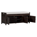 Birch Storage Bench - 3 Shutter Doors - Removable Cushion - Seats 2