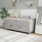 Birch Storage Bench - 3 Shutter Doors - Removable Cushion - Seats 2