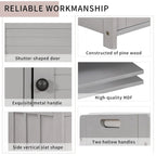 Birch Storage Bench - 3 Shutter Doors - Removable Cushion - Seats 2