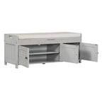 Birch Storage Bench - 3 Shutter Doors - Removable Cushion - Seats 2