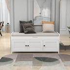 Birch Storage Bench - 3 Shutter Doors - Removable Cushion - Seats 2