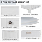 Birch Storage Bench - 3 Shutter Doors - Removable Cushion - Seats 2