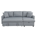 Upholstery Sleeper Sectional Sofa with Storage Space and 2 Tossing Cushions