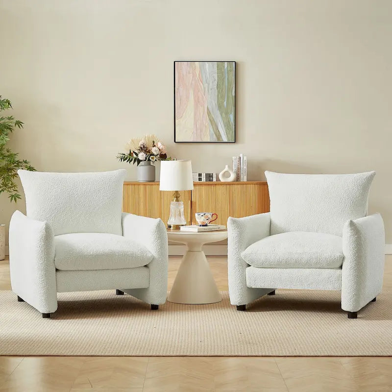 Lilian 33inW Modern Armchair Accent Chair Sofa Lounge Chair(Set of 2)