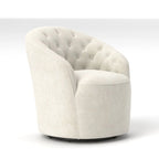 SEYNAR Modern Velvet Upholstered 360 Degree Swivel Barrel Chair with Button Tufted Back Set of 2