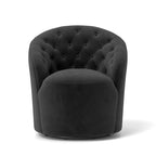 SEYNAR Modern Velvet Upholstered 360 Degree Swivel Barrel Chair with Button Tufted Back Set of 2