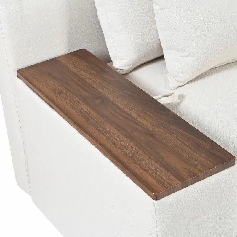 L-shaped Modular Sectional Sofa with Removable Back Cushions and Storage Space