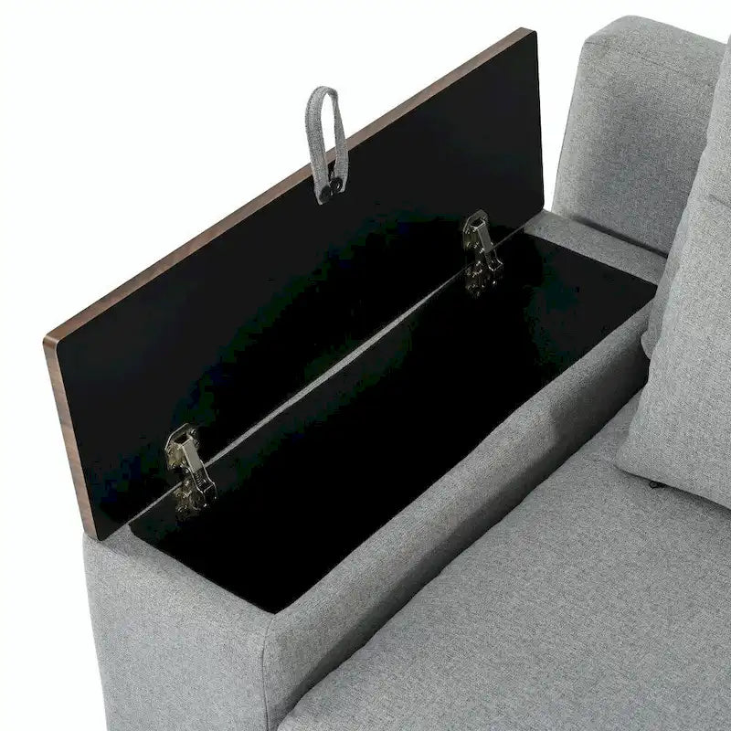 L-shaped Modular Sectional Sofa with Removable Back Cushions and Storage Space