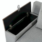 L-shaped Modular Sectional Sofa with Removable Back Cushions and Storage Space