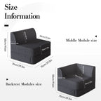 WOWMAX Modular Sectional Sofa, Foam Floor Sofa Combination Component