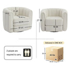 Swivel Accent Barrel Chair, Modern Round Armchairs with Upholstered, Comfy Swivel Accent Chair