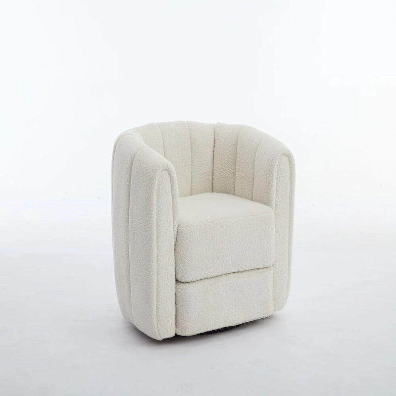 Swivel Accent Barrel Chair, Modern Round Armchairs with Upholstered, Comfy Swivel Accent Chair