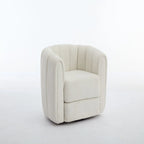 Swivel Accent Barrel Chair, Modern Round Armchairs with Upholstered, Comfy Swivel Accent Chair