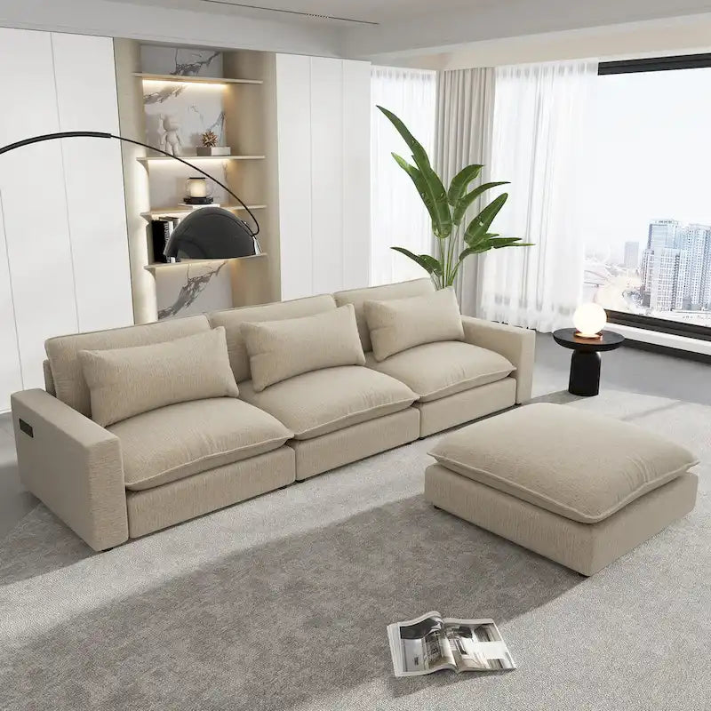 Sectional Sofa Cloud Sofa Chenille Upholstered Sofa