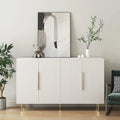 Fluted Panel Sideboard - Adjustable Shelves - Metal Handles - Art Deco Style