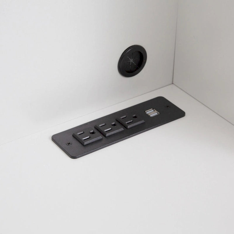 Fluted Panel Sideboard - Adjustable Shelves - Metal Handles - Art Deco Style