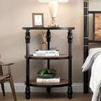 End Table 3-Tier Round Side Table Living Room Accent Table