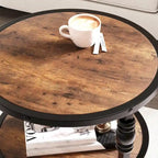End Table 3-Tier Round Side Table Living Room Accent Table
