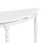 Retro Half-Moon Console Table with Open Shelf