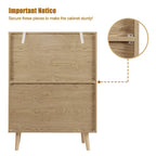 Anmytek Modern 2-Door Rattan Buffet Sideboard Kitchen Storage Cabinet for Living Room