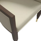 Leather Dining Chair with Arms with Rubberwood Frame Belle Series by LeisureMod