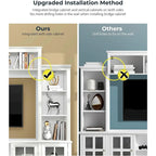 Large Wall Unit Entertainment Center with Storage, Living Room Tall Bookshelf, 65.7 Wide