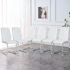 6-piece set of modern dining chairs leather soft cushion seats