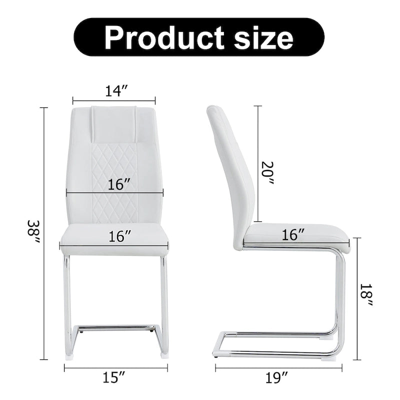 6-piece set of modern dining chairs leather soft cushion seats