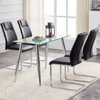 6-piece set of modern dining chairs leather soft cushion seats